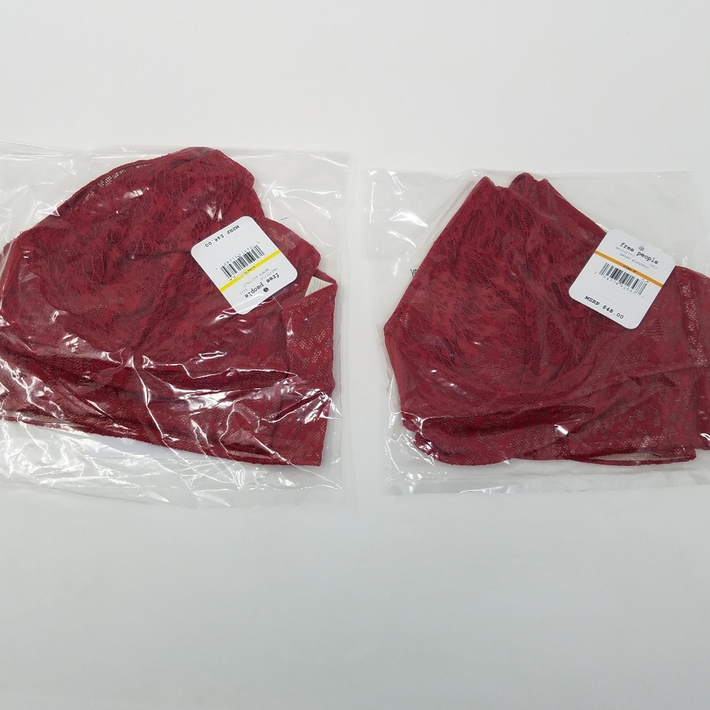 Free People Tameeka Underwire Red Berry Lace Bra - Picture 3 of 7